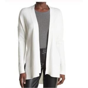 Laundry by Shelli Segal Open Front Belted Cardigan in Marshmallow Medium $89